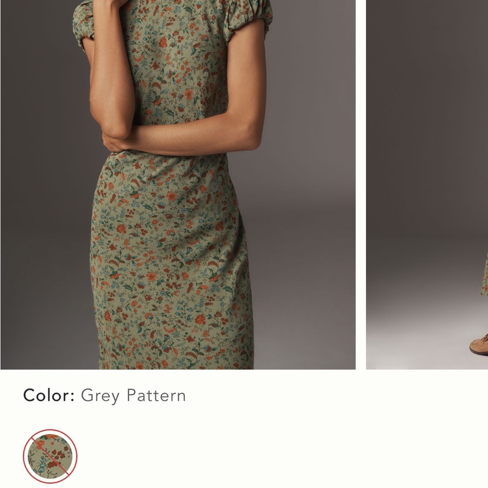 Reformation Green Floral Dress